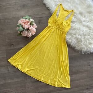 New J. Crew Lemon Yellow Empire Waist Midi Dress